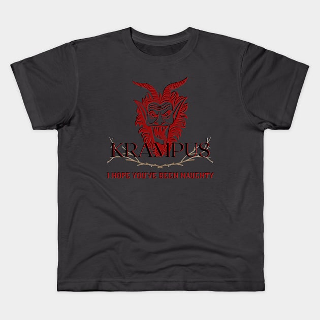 Krampus hopes you've been Naughty Kids T-Shirt by The Convergence Enigma